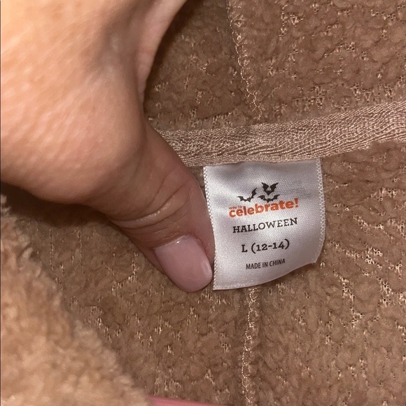 Celebrate Halloween Brown Sloth Hooded Onesie adult size large 12/14 - Picture 5 of 8